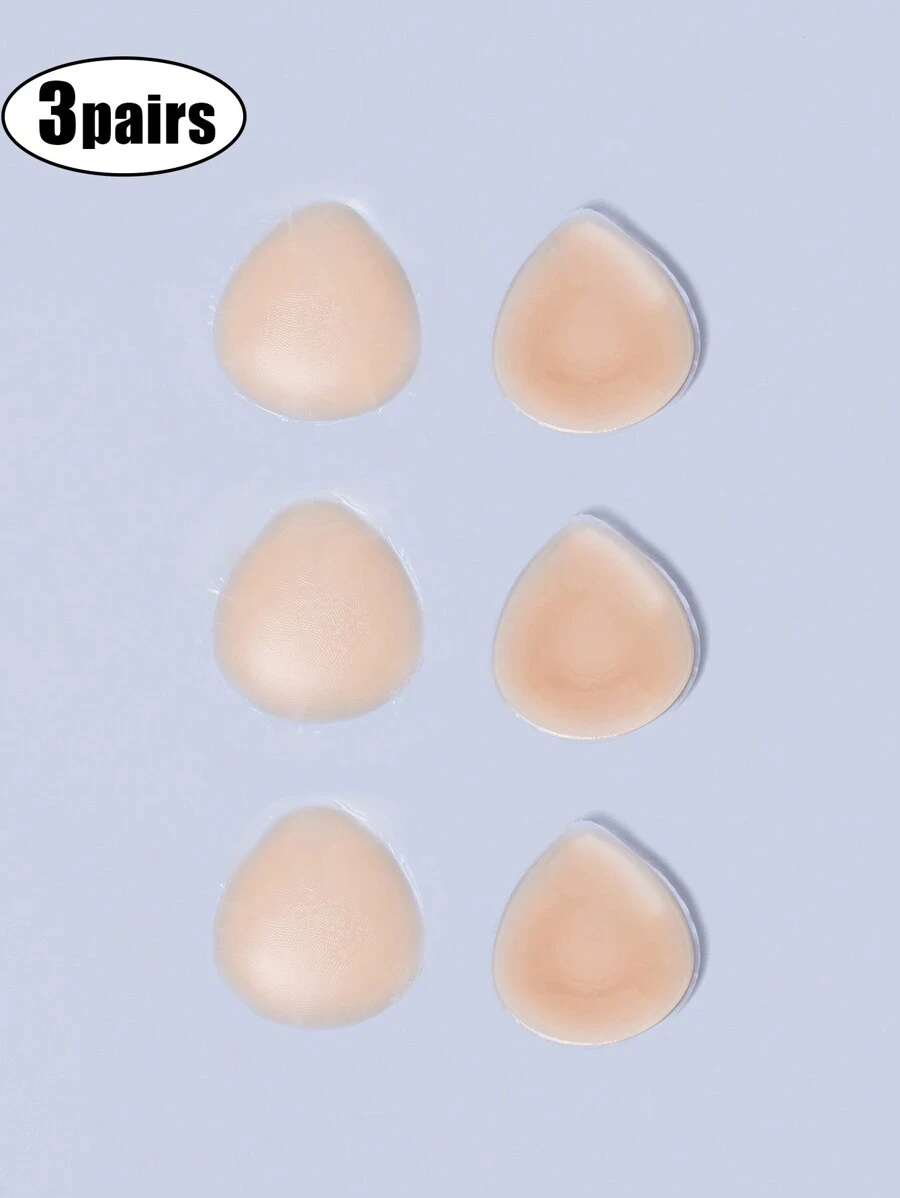3 cặp/gói Silicone Bộ đồ bơi Bikini Chống nếp nhăn Không thấm nước Sự bảo vệ Hình dán - Màu be - Xem 1