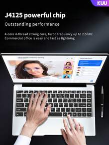 Máy tính xách tay KUU XBOOK-3 Máy tính PC RAM 8GB DDR4, Máy tính xách tay để bàn văn phòng 14,1 inch, Windows 11 với bộ xử lý Celeron J4125, WiFi băng tần kép (2,4G/5G), Mini HDTV, Không dây 5.0, Lật 180 độ, Máy tính xách tay nhẹ Ba bộ chuyển đổi phổ biến: Hoa Kỳ, Vương quốc Anh và EU - Phích cắm loại C của EU (220-240V) - Xem 2