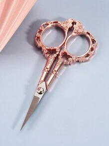 1 Pieza Tijeras Vintage De 4.6 Pulgadas Con Diseño De Flor De Ciruelo Para Recortar Cejas Hermosas