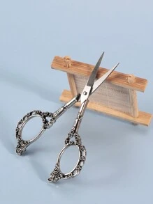 1 Pieza Tijeras Vintage De 4.6 Pulgadas Con Diseño De Flor De Ciruelo Para Recortar Cejas Hermosas
