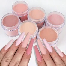 裸色壓克力粉色美甲 3D雕花粉色美甲延長片 專業美甲用品 DIY美甲裝飾 鑲鑽壓克力穿戴甲 - 黃色 - 查看 3