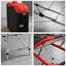 HOMCOM Camilla de Masaje Plegable y Portátil 215x81x61-84cm Mesa Ajustable en Altura con Reposacabezas y Apoyabrazos para Tatuaje Fisioterapia Negro y Rojo - Multicolor - Ver 8
