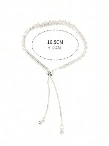 1pc Elegant & Gorgeous & Minimalist Gemstone Chain Adjustable Bracelet For Women To Match Various Occasions Such As Festival, Birthday, Date, Party, Wedding, Holiday, Shopping, Daily Wear, Work - Multicolor - View 12