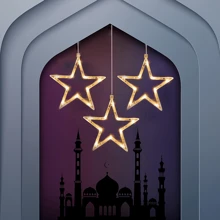 1個星形吸盤燈,適用於庭院,家庭,派對,假日,婚禮,路徑,生日,鄉村,節日和所有季節的裝飾