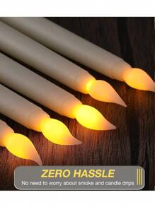 带/不带遥控器和定时器的无焰闪烁锥形蜡烛、电池供电的茶灯蜡烛、逼真的 LED 闪烁无焰茶灯稳定茶灯持久假蜡烛派对装饰和工艺创意、无焰窗户蜡烛、经典高锥形蜡烛(适合家庭聚会)、白色家居婚礼装饰 - 白色 - 查看 5