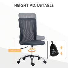 Vinsetto Mesh Office Chair, Desk Chair, Armless Swivel Computer Chair With Rolling Wheels For Study And Work - 深灰色 - 查看 6
