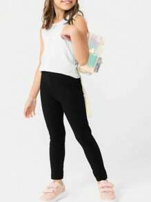 Kit 4 Calça Legging Infantil Menina Juvenil Escolar Legui - Multicolorido - Visão 6