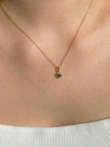 1 chiếc vòng cổ mặt dây chuyền hình trái tim gấp tùy chỉnh dành cho nữ bằng bạc Sterling S925, trang sức cao cấp dành cho nữ, quà tặng tùy chỉnh, quà tặng cho bạn thân - Vàng - Xem 5