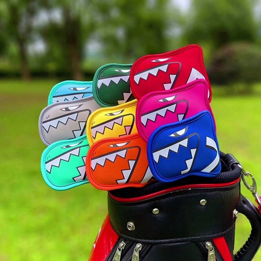 Colorful Shark Pattern Golf Club Iron Head Covers Club Protector Golf