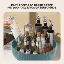 360 Degree Revolving Storage, Round Kitchen Spice Rack About Rotating Revolving Tray Cabinet Organizers Multifunction Condiment Spice Rack For Kitchen Cabinet Living Room - Multicolor - View 2