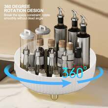 360 Degree Revolving Storage, Round Kitchen Spice Rack About Rotating Revolving Tray Cabinet Organizers Multifunction Condiment Spice Rack For Kitchen Cabinet Living Room - Multicolor - View 6