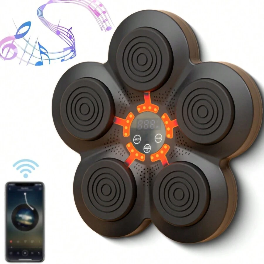 Máquina De Boxeo Con Música Electrónica, Equipo De Gimnasio De Boxeo, Entrenador De Boxeo Con Música Inteligente Montado En La Pared, Máquina Objetivo De Boxeo Para Entrenamiento En Casa - Negro - Ver 1