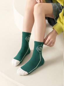 5 cặp/bộ Con trai Giải trí & Điền kinh & Trường học Phong cách Độ co giãn Cao Rộng Áp lực Vớ Với Cà phê Nâu , Sâu Nâu Và Rừng Màu xanh lá Màu sắc , Thích hợp Cho chạy bộ Giày dép Và Mặc hàng ngày , - Nhiều màu - Xem 6