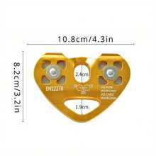 30KN Cable Car Climbing Double Pulley Block Scenic Area Cableway Sliding Rope Outdoor Expansion Jungle Sliding Rope Aluminum Alloy Pulley - Yellow - View 6
