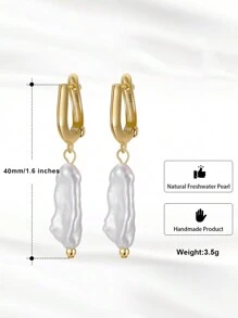1 đôi Thực tế Có giáo dục Nước mát Baroque Ngọc trai Thả hoa tai Hình dạng đặc biệt Trân châu 925 sterling bạc Xỏ lỗ tai Cái móc Hoa tai NỮ Thanh lịch Tuyệt đẹp Đồ trang sức Qủa tặng Đối với Sinh nhật Ngày lễ tình nhân Lễ cưới Lễ đính hôn & Hằng ngày Mặc Lễ cưới Đồ trang sức Trang sức cô dâu - Vàng - Xem 6