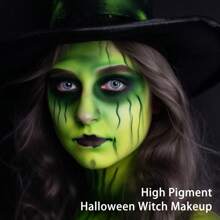 UCANBE Face & Body Paint Foundation Makeup For Kids & Adult, Single Cake Greasepaint(0.52oz), Professional Face Painting Kit With Semi-Matte Finish For Halloween Party, SFX Makeup, Cosplay, Costume, Stage, Mime & Film - Olive Green - View 6