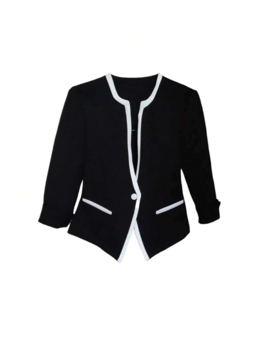 Saco tipo Blazer manga 3/4 - Negro - View 1