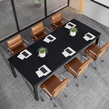 Tribesigns 6.5FT Conference Table, 78.7 Inche Rectangle Meeting Seminar Table, Large Business Tables For 6-8 People (Only Table) - 黑色 - 查看 5
