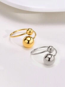 1 Miếng Tối giản Linh hoạt Phong cách ins Creative Nhỏ bé Và Lớn Thiết kế Mở điều chỉnh Nhẫn Đối với Của phụ nữ Thời trang Thép không gỉ Vòng cửa tay áo - vòng mở - Xem 1