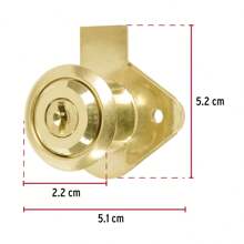 Furniture Lock, Model 21, Brass, Hermex Basic - Gold - View 3