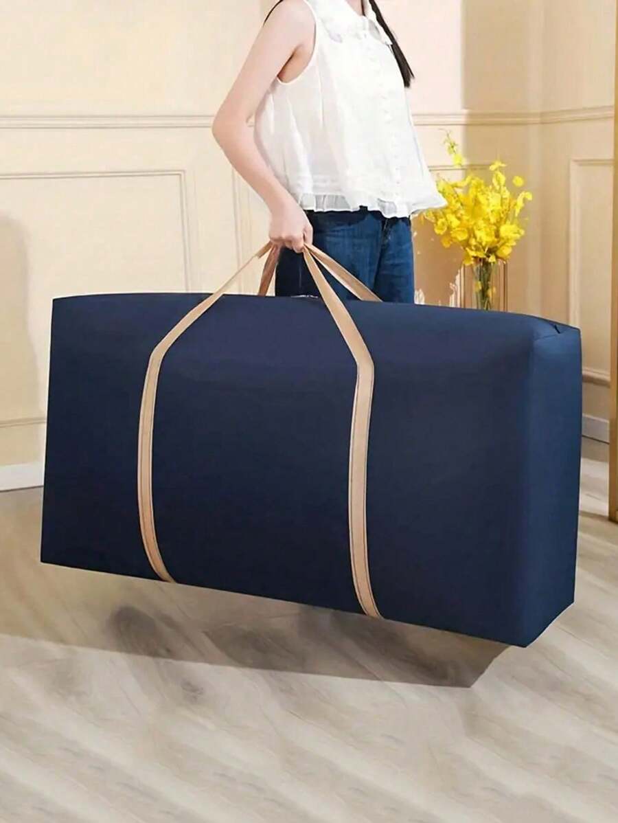 1入旅行托特包，行李收納袋手提包，可折疊式大容量拉鍊手提旅行袋，輕便堅固加固式S、M、L三種尺寸的收納袋，返校季/搬家/校園宿舍必備，最佳禮物，學校用品 - 藏蓝色 - 查看 1