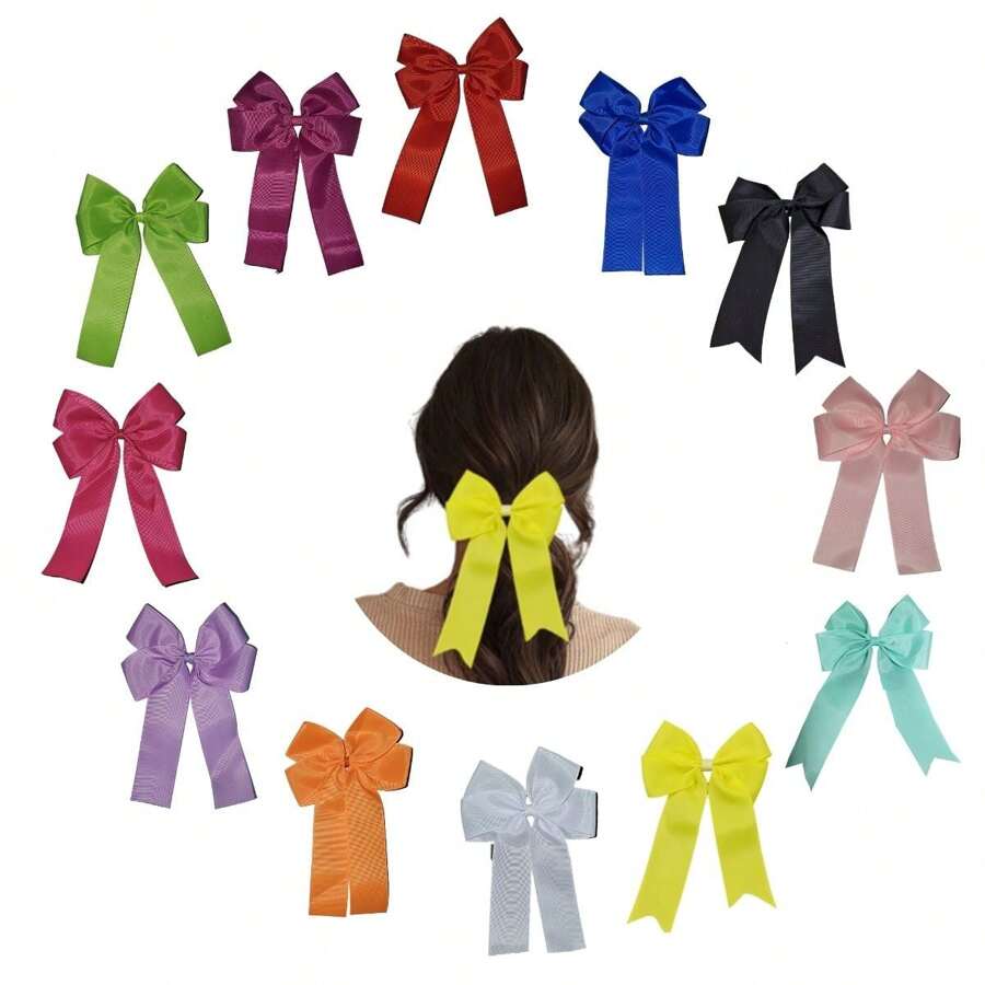 12 Coquette Ribbon Bows Fashion Bow Clip. Trend. Picky - Multicolor - View 1