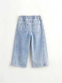 MARC&JANIE 少女時尚基本款寬腳牛仔褲