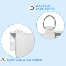 HOMCOM Pantalla de Proyector Manual 80 Pulgadas Pantalla de Proyección Portátil Formato 16:9 con Altura Ajustable para Interior y Exterior Cine en Casa Patio 172x96 cm Blanco - Blanco - Ver 7
