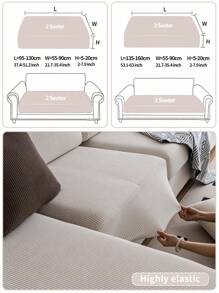 1 Pièce Housse De Coussin De Canapé Élastique En Tissu Jacquard Imperméable, Simple Couverture De Canapé Antidérapante De Style Moderne, Protecteur De Canapé Pour Salon Pour Canapé En Forme De L Et 1-4 Places