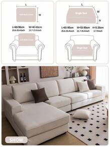 1 Pièce Housse De Coussin De Canapé Élastique En Tissu Jacquard Imperméable, Simple Couverture De Canapé Antidérapante De Style Moderne, Protecteur De Canapé Pour Salon Pour Canapé En Forme De L Et 1-4 Places