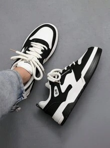 Zapatillas casuales de estilo coreano para hombres - Negro - Ver 5