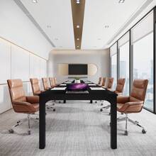 Tribesigns 6.5FT Conference Table, 78.7 Inche Rectangle Meeting Seminar Table, Large Business Tables For 6-8 People (Only Table) - 黑色 - 查看 3
