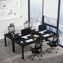 Tribesigns 6.5FT Conference Table, 78.7 Inche Rectangle Meeting Seminar Table, Large Business Tables For 6-8 People (Only Table) - 黑色 - 查看 2