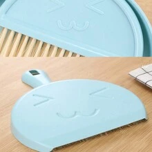 半圓形鍵盤刷桌面小掃帚組小型帶簸箕鍵盤清潔刷家用垃圾刷 - 藍色 - 查看 9