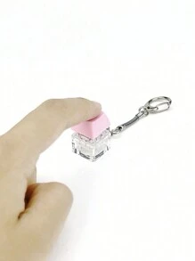 青少年專用亞克力拆式單個開關測試器,搭配多色鍵帽和鑰匙扣,可用於機械鍵盤開關測試 - 粉色 - 查看 2