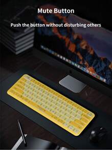 B087 Multi-Device Dual Mode 2.4G/BT Wireless Keyboard with Easy-Switch for Up to 3 Devices, Slim, 2 Year Battery-PC, Laptop, Windows, Mac, Chrome OS, Android, iPad OS, Apple TV - Yellow - View 3