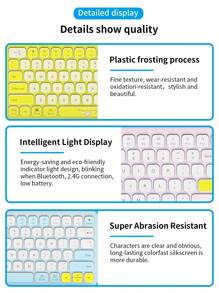 B087 Multi-Device Dual Mode 2.4G/BT Wireless Keyboard with Easy-Switch for Up to 3 Devices, Slim, 2 Year Battery-PC, Laptop, Windows, Mac, Chrome OS, Android, iPad OS, Apple TV - Yellow - View 5