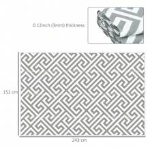 Outsunny 152 X 243 Cm(5x 8ft) Outdoor Rug Reversible Mat Plastic Straw Rug Portable RV Camping Mat For Garden Deck Picnic Indoor - Light Grey - View 5