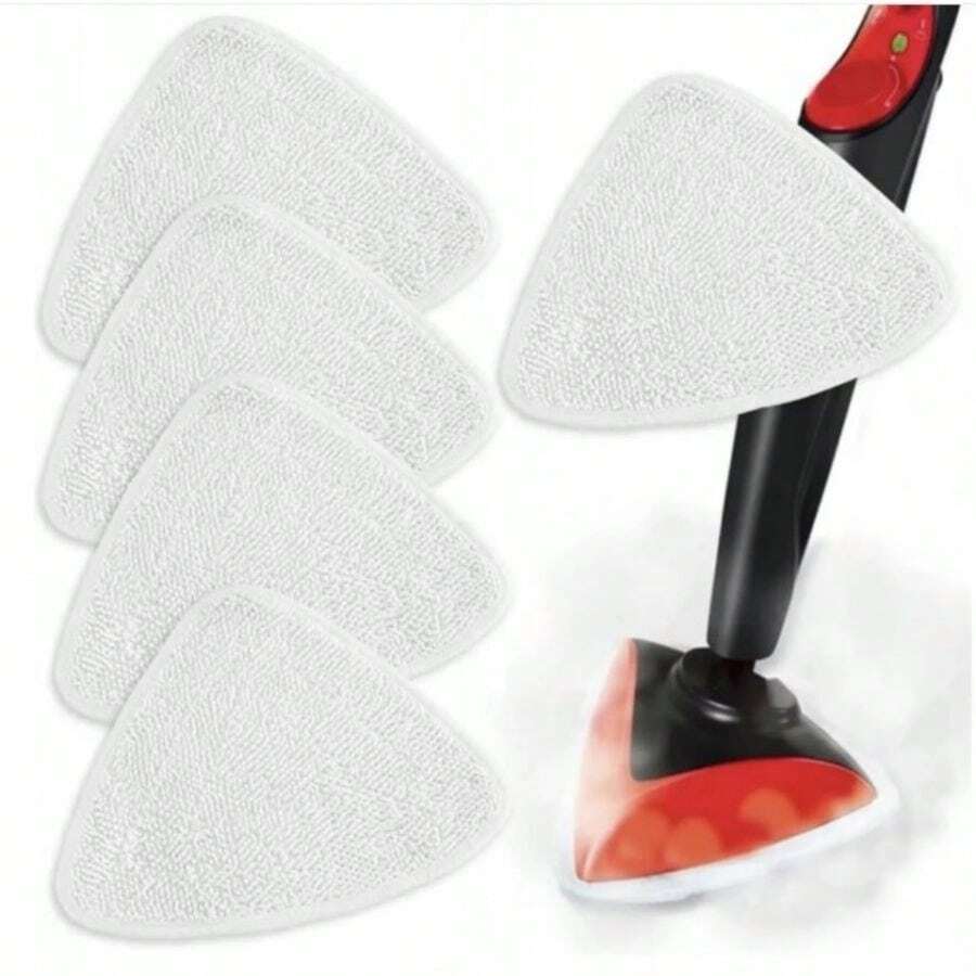 5pcs Replacement Mop Pads For Steam Mop, Steam Cleaner, Spray Mop, Home Cleaning System - White - View 1