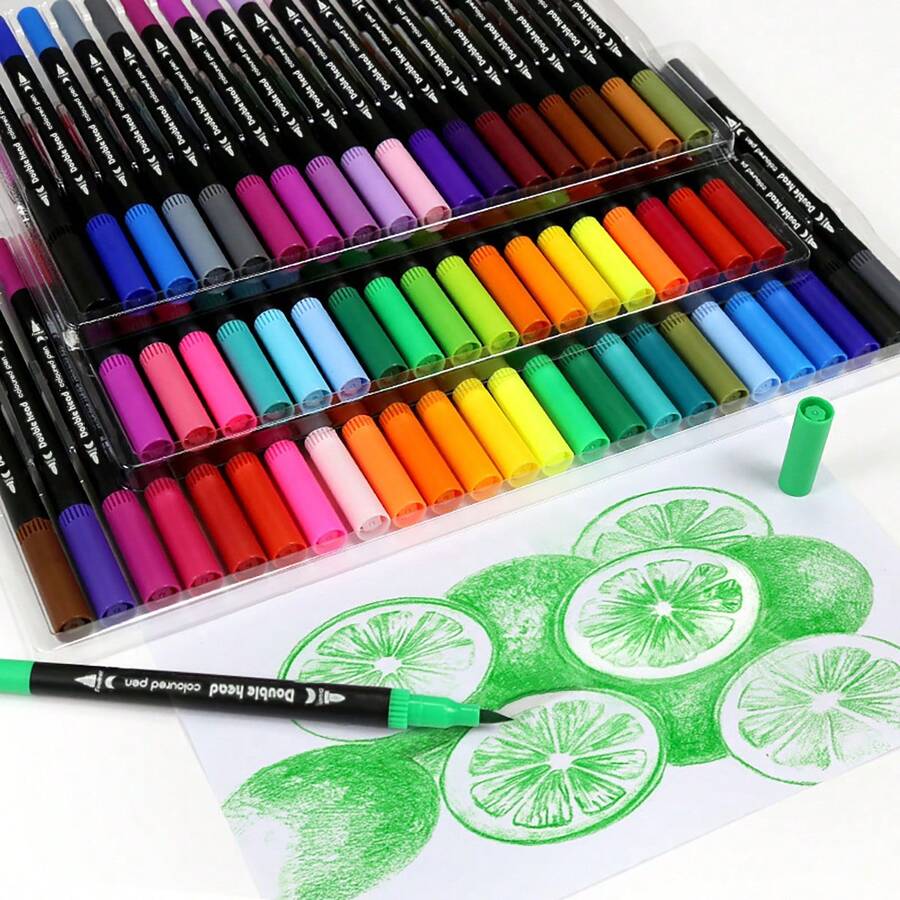 Doppelter Pinsel Stift Zum Ausmalen Von Büchern, Tanmit Feine Spitze Aufladung Marker & Pinsel Stift Set Für Tagebuch Notizen Schreiben Planung Kunstsprojekte