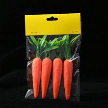 4入組復活節胡蘿蔔 Diy 發泡工藝迷你胡蘿蔔飾品,復活節派對家飾 - 紅色 - 查看 6