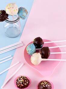 80入棒棒糖棒/巧克力棒棒糖棒/pp塑料棒 - 白色 - 查看 4