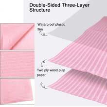 125 manteles desechables para arte de uñas, impermeables, de 3 capas, para arte de uñas, hojas de papel, almohadillas para limpiar, para tatuaje, mesa, cubierta de uñas, suministros de tatuaje, color rosa - Rosa - Ver 5