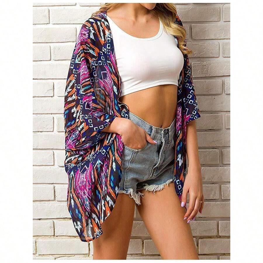 Haute Edition Women's Lightweight Summer Kimono Cover Up Cardigans - Black - View 1