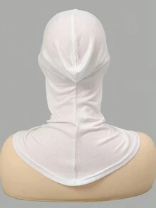 3 pièces Ensemble mode femme de couleur unie : Bonnet élastique pour sous-foulard, foulard de cou hijab, foulard de tête compatible avec l'abaya, pour usage quotidien