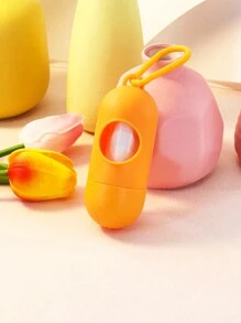 1pc Portable Pet Waste Bag Dispenser Including A Roll Of Garbage Bag, For Dog Waste, Garbage Bin, Pill Dispenser - Yellow - View 1