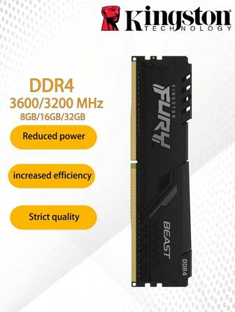 KINGSTON Kingston FURY Beast DDR4 Memory Bar 8GB/16GB/32GB 3200 3600 1.35V Dual-Pass Computer Memory Card Desktop