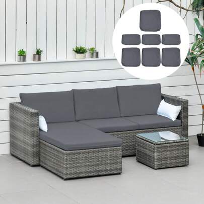 Outsunny Rattan Cushion Covers, Outdoor Seat Cushion Covers, Garden Furniture Covers Replacement - COVER ONLY