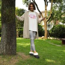 Wishcotton Women's Comfy Fuzzy Felt Memory Foam Slippers, Ladies' Closed Back House Shoes With Nonslip Rubber Sole - Black - View 5