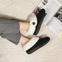 Wishcotton Women's Comfy Fuzzy Felt Memory Foam Slippers, Ladies' Closed Back House Shoes With Nonslip Rubber Sole - Black - View 6